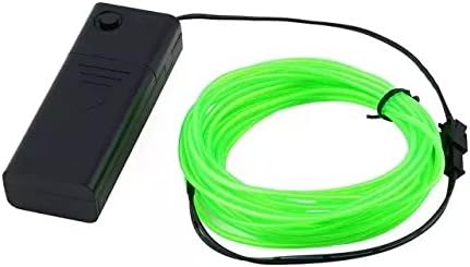 Sankei FG 3M Flexible EL Wire Rope Neon Light Glow With Controller For Party Dance Car Decor-fluorescentgreen