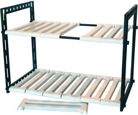 Tumble Kleen Under Sink Storage Shelf, White &amp; Black