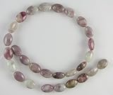 14mm purple agate flat oval beads 16" strand S1