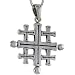 Sterling Silver Jerusalem Cross Pendant or The Crusader's Cross, 1 1/8 in. (28mm) X 1 1/2 in. (50mm) including the bail