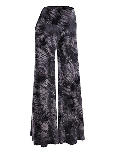 MBJ WB1060 Womens Chic Tie Dye Palazzo Pants XXXL BLACK