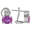 14K White Gold Pink Sapphire and Diamond Earrings