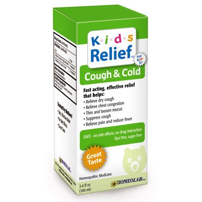 Homeolab USA Kids Relief Cough & Cold, Ages 2+ 3.4 fl oz (100 ml)