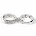 Sterling Silver Huggie Hoop Earrings with Clear CZ - Size: 5mm x 15mm