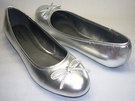 Andres Machado Classic Big Flat Ballerinas In Silver Soft - 41 EU