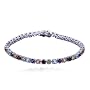 Rhodium Overlay Sterling Silver Multi-Gemstone Tennis Bracelet, 7.25"