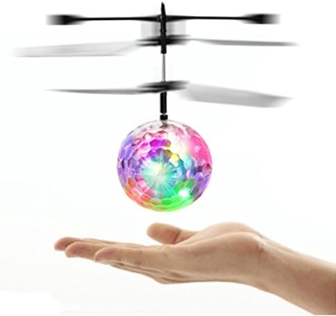 RC Toy - RAKI CENTER RC Flying Ball, RC Drone Helicopter Ball Built-in LED Shinning Lighting for Children, Kids, Teenagers Hand Sensor Induction LED Flying Ball with Remote Mini Aircraft RC Flying Toy