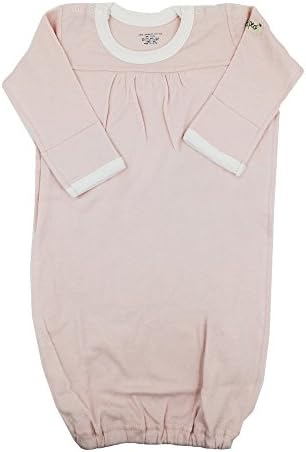 little world peas Organic Baby Sleep Gown (One Size, Light Pink)
