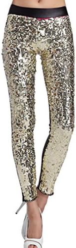 Women's Embellished Sequin Legging Bling Bling Spliced Leggings Jegging