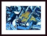 Rock Art by John K. Nakata 24.00X18.00 Framed with Black Wood Frame