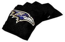 NFL Baltimore Ravens Regulation Duckcloth Bean Bags (4 Pack), 16 oz, Black
