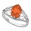 14K White Gold Mexican Fire Opal Ring