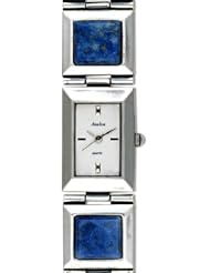 Avalon Womens Antique Silver-Tone Genuine Lapis Stone Bracelet Watch # 2423