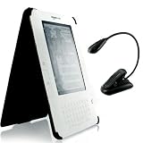 (6 Colors available) Travel Package for Amazon Kindle 2, Includes Kindle Leather Case and Travel Book Light for Kindle 2nd Generation