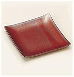 〔高取焼 和皿・洋皿〕 鬼丸雪山窯 赤釉 角銘々皿 5個組 〔キャッシュバックキャンペーン対象商品〕