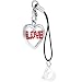Red Gem LOVE HEART Cell Phone Charm