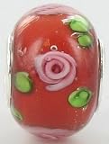 Quiges Beads Charms Murano Glass-Silver
