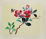Butterflies and Flowers - Woven Wheat Stalk Picture, Hand Crafted