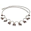 Girl Necklace Silver Garnet Gemstone Jewelry 19 inches