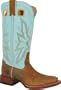 Women's Double - H� 12" Wide Square Toe Buckaroos, CARMEL/SKY, 6
