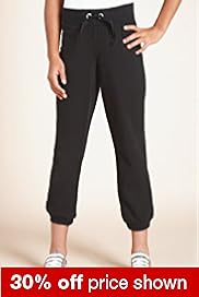 Cotton Rich Drawstring Cropped Joggers