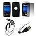 Sony Ericsson Vivaz U5 - Premium Jet Black Soft Silicone Gel Skin Cover Case + Crystal Clear Screen Protector + Rapid Car Charger + USB Data Sync Charge Cable for Sony Ericsson Vivaz