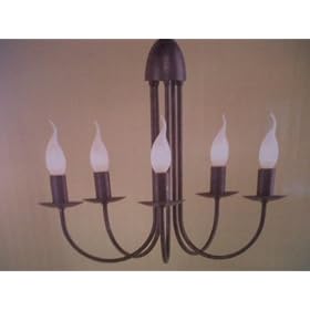 Hand Painted Wrought Iron Chandelier