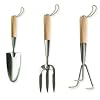 Brook & Hunter Combo-HT-IND-3TCF Premium 3-Piece Combo Kit With Stainless Steel Alloy Polished Hand Trowel, Hand Cultivator & Hand Fork With Hand Crafted Red Oak Handles