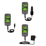 Deluxe Kit for the HTC P4550 includes a USB cable with Car and Wall Charger - Gomadic Brand w/ TipExchange Technology