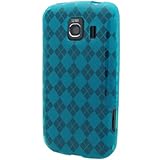 Flexi Gel SKin TPU Glove with BLUE CHECKERED Design Soft Cover Case for LG  ....