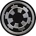 Star Wars - Round Imperial Target / Shield Logo (Black & Silver) - Embroidered Iron On or Sew On Patch