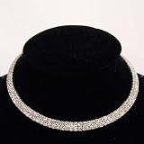 Diamantes Chic Round Circle Chain Necklace Silver