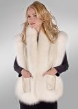 White Leather Vest-White Fox Trim