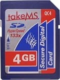 Electronics : Takems 4GB SD Secure Digital Hyper Speed (133x) SD flash memory card - 5 Year Warranty - Retail Package