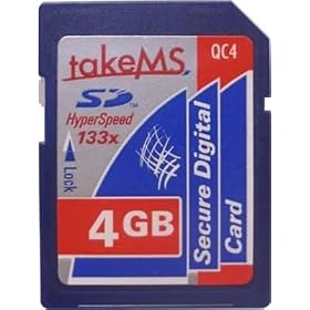 Takems 4GB SD Secure Digital Hyper Speed (133x) SD flash memory card - 5 Year Warranty - Retail Package