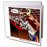 Londons Times Funny Cow Cartoons - Beef Jerky - Greeting Cards-6 Greeting Cards with envelopes