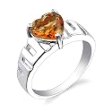 Sterling Silver 1.50 cts Heart Shape Citrine Ring Size 7