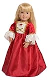 Red Gala Christmas Holiday Gown Dress with Bell Sleeves Renaissance Princess Doll Clothes Outfit Fits American Girl 18