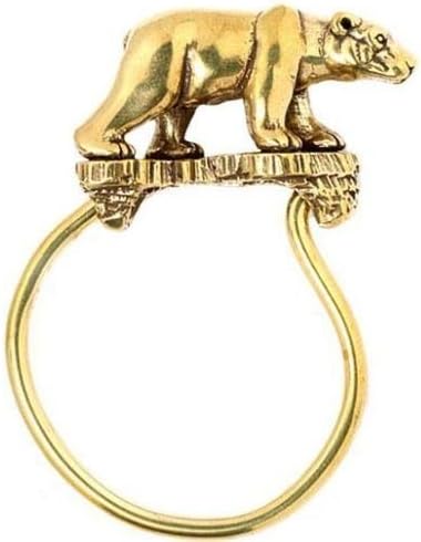 New Wild Polar Bear Gold Brass Keyring Key Chain Keychain NEW Arctic Wildlife Jewelry