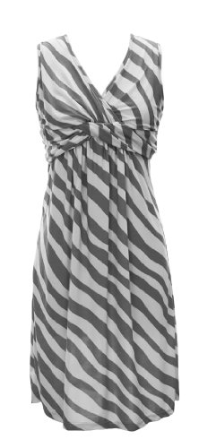Peach Couture Fun and Trendy Knotted Tank Sleeveless Striped Mid Length Sundress
