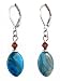Earrings - E355 - Genuine Chrysocolla Beads with Swarovski (tm) Crystal Beads ~ Oval