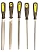 Duratool Engineers 5 Piece File Set High Carbon Alloy Steel Soft Grip Handles With Hanging Holes