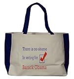 There is no shame in voting for Barack Obama Large BELLA TOTEBAG w/ pockets (Choice of Colors)