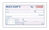 Adams Money and Rent Receipt, 2-3/4 x 5-3/8 Inches, 2-Parts, Carbonless, White/Canary, 50 Sets per Book (DC2501)