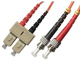 1M Multimode Duplex Fiber Optic Cable (62.5/125) - ST to SC