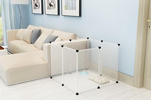 Dog Animal Playpen By COSYHOME Portable Large Metal Wire Yard Fence 8 Panels - Black - For Rabbit, Guinea Pig or Any Other Small Animals Cage.