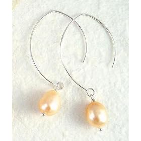 Sterling Silver Modern Pink Pearl Earrings