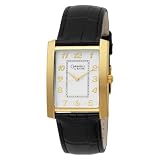Caravelle by Bulova Men's 44A000 Leather Strap Silver and White Dial Watch