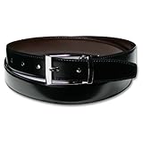 Top Grain Italian Leather Belt Reversible Black Brown Silver Buckle