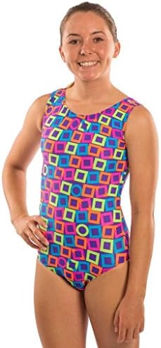 Lizatards Leotard Neon Squares - Little Girl's S (5-6)
